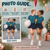 Custom Photo Cheer Practice Giggles Acrylic Ornament — Personalization guide