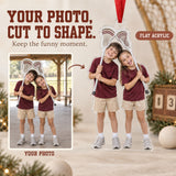 Custom Photo Lacrosse Stick Silly Acrylic Ornament — Main design