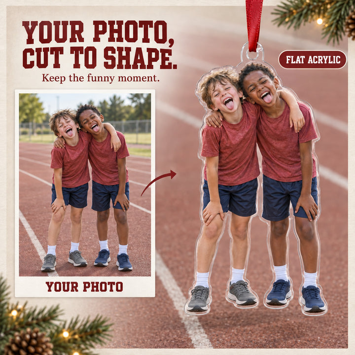 Custom Photo Track Finish Smile Acrylic Ornament — Main design
