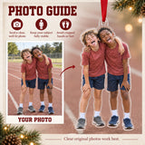 Custom Photo Track Finish Smile Acrylic Ornament — Personalization guide
