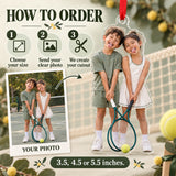 Custom Photo Tennis Doubles Giggles Acrylic Ornament — How to order