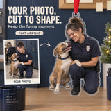 Custom Photo Police Puppy Partner Acrylic Ornament — Main design
