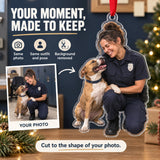 Custom Photo Police Puppy Partner Acrylic Ornament — Personalization example