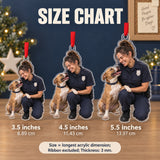 Custom Photo Police Puppy Partner Acrylic Ornament — Size guide
