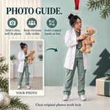 Custom Photo Doctor Teddy Checkup Acrylic Ornament — Personalization guide