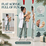 Custom Photo Doctor Teddy Checkup Acrylic Ornament — Flat acrylic material