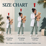 Custom Photo Doctor Teddy Checkup Acrylic Ornament — Size guide