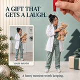 Custom Photo Doctor Teddy Checkup Acrylic Ornament — Gift inspiration