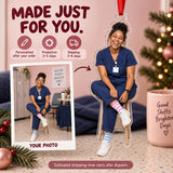 Custom Photo Nurse Silly Socks Acrylic Ornament — Production and delivery