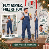 Custom Photo Plumber Tiny Duck Acrylic Ornament — Flat acrylic material