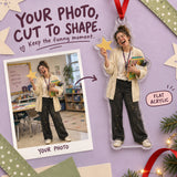 Custom Photo Teacher Glitter Day Acrylic Ornament — Main design