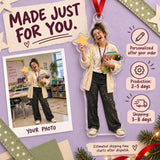 Custom Photo Teacher Glitter Day Acrylic Ornament — Production and delivery