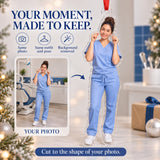 Custom Photo Dentist Floss Mustache Acrylic Ornament — Personalization example