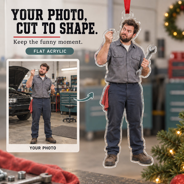 Custom Photo Mechanic Tiny Bolt Acrylic Ornament — Main design