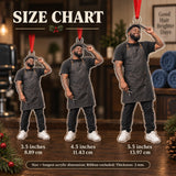 Custom Photo Barber Comb Salute Acrylic Ornament — Size guide