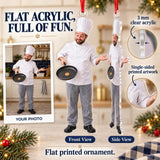Custom Photo Chef Tiny Pancake Acrylic Ornament — Flat acrylic material