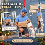 Custom Photo Mail Carrier Dog Greet Acrylic Ornament — Flat acrylic material