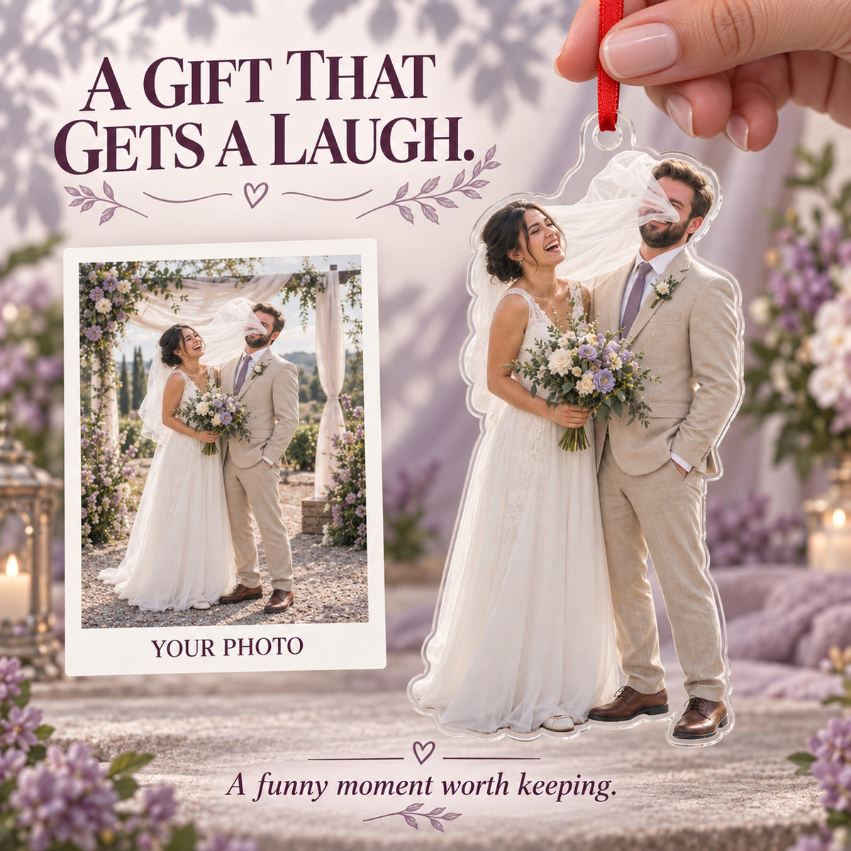Custom Photo Veil Wind Moment Acrylic Ornament — Gift inspiration