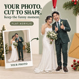Custom Photo Just Married Thumbs Up Acrylic Ornament — Main design