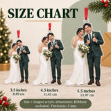 Custom Photo Just Married Thumbs Up Acrylic Ornament — Size guide