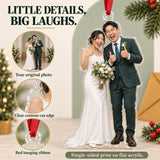 Custom Photo Just Married Thumbs Up Acrylic Ornament — Product details