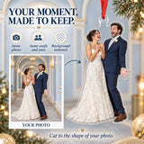 Custom Photo First Look Laugh Acrylic Ornament — Personalization example