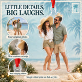 Custom Photo Honeymoon Hat Swap Acrylic Ornament — Product details