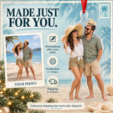 Custom Photo Honeymoon Hat Swap Acrylic Ornament — Production and delivery