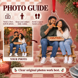 Custom Photo Pizza Date Partners Acrylic Ornament — Personalization guide