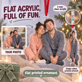 Custom Photo Matching Christmas Faces Acrylic Ornament — Flat acrylic material