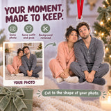 Custom Photo Matching Christmas Faces Acrylic Ornament — Personalization example