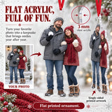 Custom Photo Snowball Truce Acrylic Ornament — Flat acrylic material