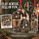 Custom Photo Camping Coffee Faces Acrylic Ornament — Flat acrylic material