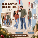 Custom Photo Height Difference High Five Acrylic Ornament — Flat acrylic material