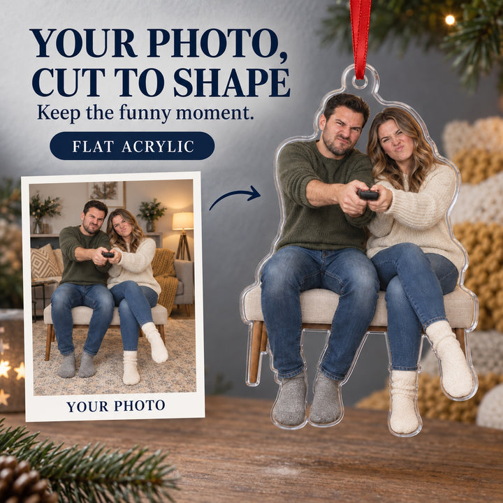 Custom Photo Remote Truce Couple Acrylic Ornament — Main design