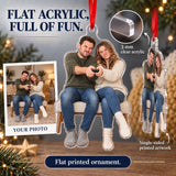 Custom Photo Remote Truce Couple Acrylic Ornament — Flat acrylic material