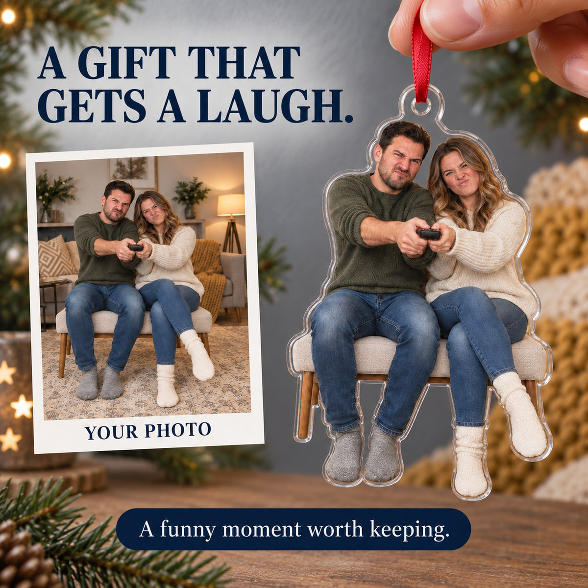 Custom Photo Remote Truce Couple Acrylic Ornament — Gift inspiration