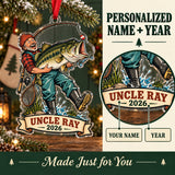 Personalized Funny Giant Bass Catch Acrylic Ornament — Photo or personalization guide