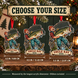 Personalized Funny Giant Bass Catch Acrylic Ornament — Personalization example