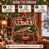 Personalized Fly Fishing Creel Chest Acrylic Ornament — Product details