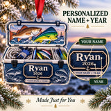 Personalized Saltwater Captain Cooler Acrylic Ornament — Personalization guide