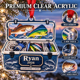 Personalized Saltwater Captain Cooler Acrylic Ornament — Flat acrylic material
