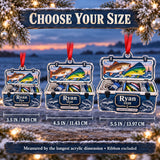 Personalized Saltwater Captain Cooler Acrylic Ornament — Personalization example