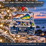 Personalized Saltwater Captain Cooler Acrylic Ornament — Size guide