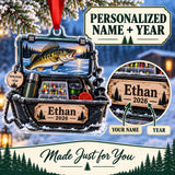 Personalized Ice Fishing Sled Kit Acrylic Ornament — Personalization guide
