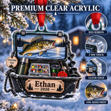Personalized Ice Fishing Sled Kit Acrylic Ornament — Flat acrylic material