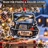 Personalized Ice Fishing Sled Kit Acrylic Ornament — Size guide
