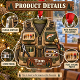Personalized Trout River Fishing Vest Acrylic Ornament — How to order