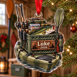 Personalized Kayak Fishing Crate Acrylic Ornament — Main design
