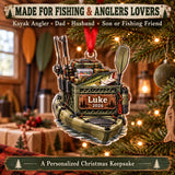 Personalized Kayak Fishing Crate Acrylic Ornament — Size guide